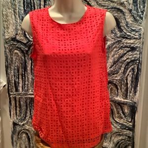 Red Cynthia Rowley Lasercut blouse